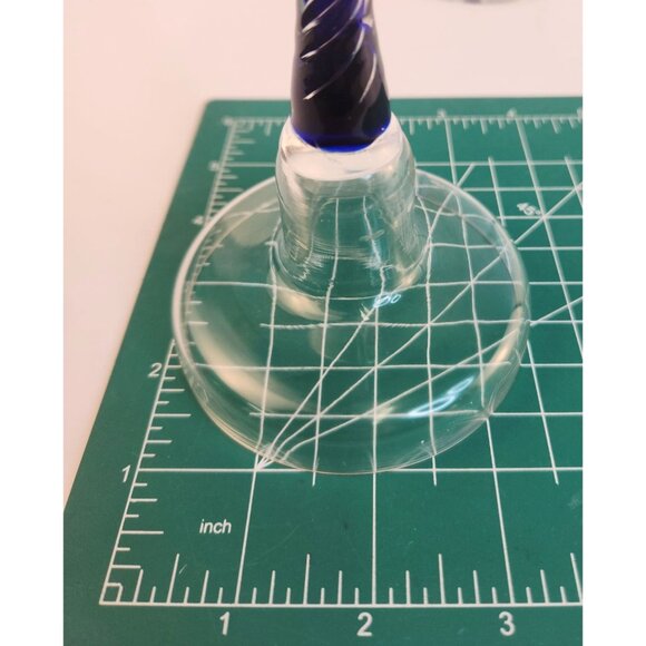 Crystal Candle Holder Set of 3, Blue Stem Candle Holders, Table Centerpiece - Picture 8 of 11